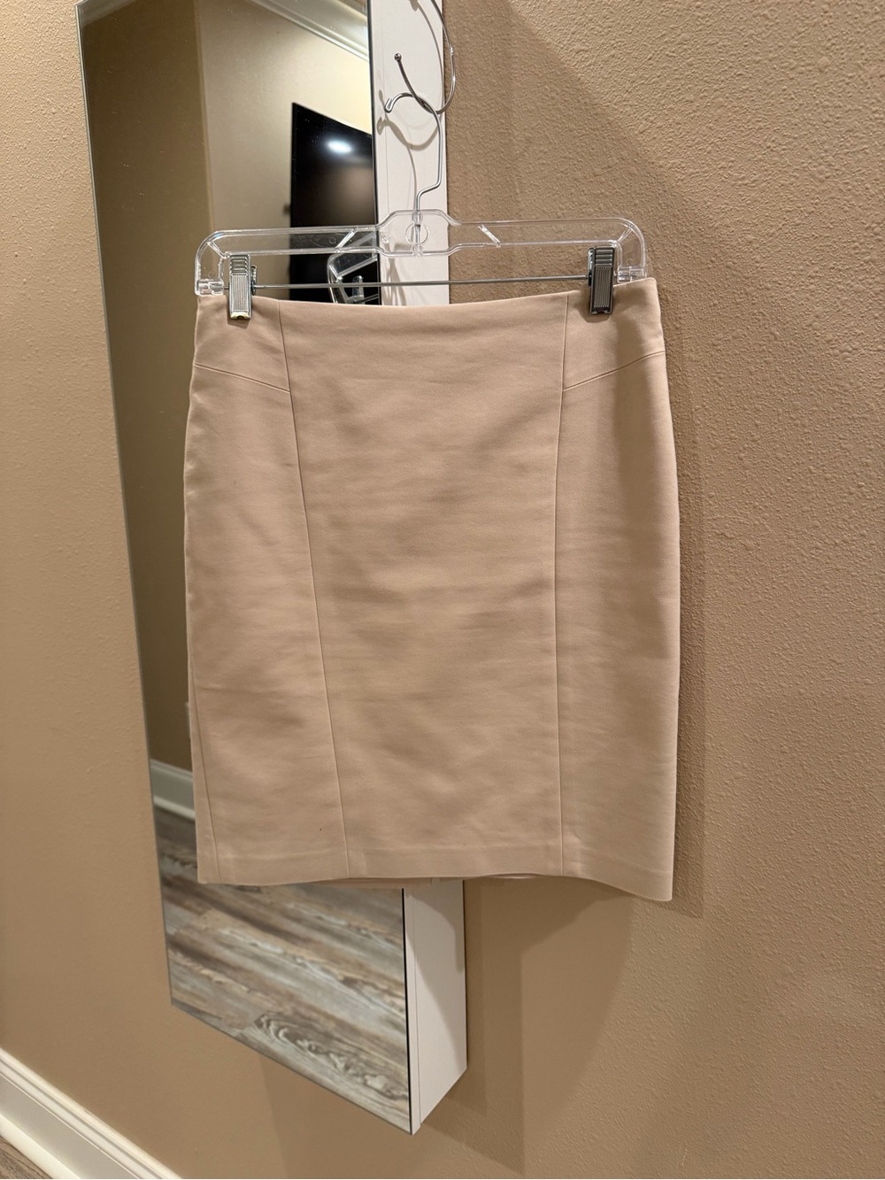 Ann Taylor Neutral Beige Ponte Pencil Skirt